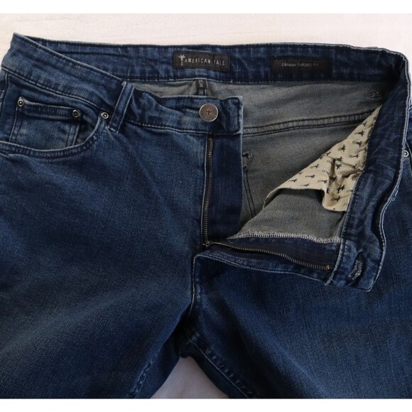 American Tall Carman Men's 35Wx35L Tapered Slim Fit Low Rise Jeans Coastal Blue - Picture 4 of 16